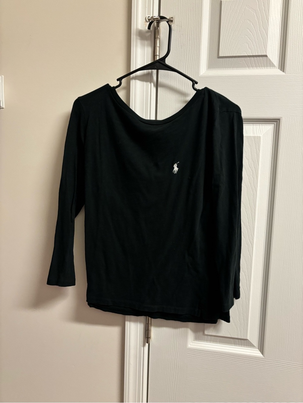 Ralph Lauren Black Long-Sleeve Crewneck with White Polo Pony